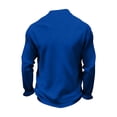 thumbnail image 6 of Men's Long Sleeve Polos Shirts Solid Color Button Turndown Collar Pullover Top for Business Casual, 6 of 7