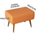 thumbnail image 2 of Modern Small Entryway Bench with Leather Cushion Metal Legs Shoe Rack Ottoman with Wood Frame for Entryway Living Room Solid Construction(Orange,60 cm), 2 of 7