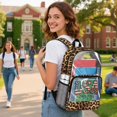 thumbnail image 3 of ZIATUBLES Clear Backpack, Heavy Duty Fabric & PVC Transparent Bookbag with USA Leopard Flag Print, Large Capacity See Through Backpack for School College Work Travel Security, 3 of 7