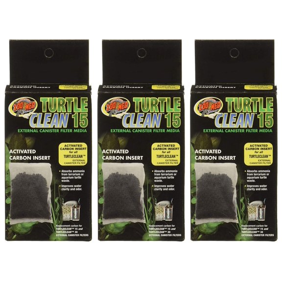 (Paquete de 3) Insertos de Carbón Activado Zoo Med Turtle Clean 15