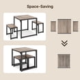 thumbnail image 6 of Aiho Dining Table with 2 Benches, 3-Piece Kitchen Table Set for Small Space, Wood Table Top Gray, 6 of 9