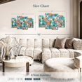 thumbnail image 3 of Elephant Stock Tropical Foliage And Flowers Wall Art - Horizontal Multi Panel Canvas - Living Room Wall Decor - Decor Elements Multi Panel - Teal And Orange Decor - 36" x 22", 3 of 4