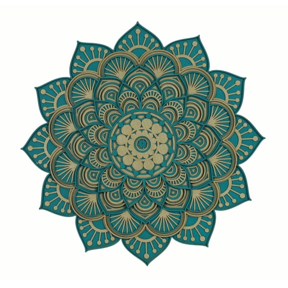 Swingarts Wooden Mandala, 18" x 18", Natural Wood, Handmade Wall Art