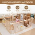 thumbnail image 6 of Lilypelle Wooden Baby Playpen, Foldable Large Fence and Play Yard for Toddlers, Adjustable Shape & Size, Safety Gate With Locking Door, Kids Activity Center, 6 of 13