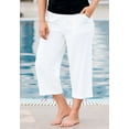 thumbnail image 4 of Ellos Women's Linen Blend Drawstring Capris Pants, 4 of 5