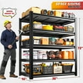 thumbnail image 2 of REIBII 72" H Garage Shelving Heavy Duty 3000 LBS 5 Tier Storage Shelves Adjustable Shelving Unit and Storage for Garage,Basement,36" W x 16" D x 72" H, 2 Packs, 2 of 8