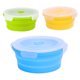 thumbnail image 1 of Piezas Tazón de Camping Plegable Amarillo Azul Verde, Caja de Almuerzo Plegable de Silicona con Tapa Tazón Ensaladera Retráctil Plegable Contenedores de Alimentos para Cocina Acampar al Aire Libre Sen, 1 of 5