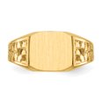 thumbnail image 4 of 14k Yellow Gold 9.0x10.5mm Mens Signet Ring Man   For Dad Mens  For Him, 4 of 11