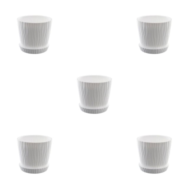 Advancent Macetas de plástico resistentes a la intemperie para jardinería y verduras, macetas decorativas para flores, maceta blanca M + Type2 NO2