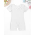 thumbnail image 4 of Rswnyirn Kids Boys Girls Gymnastic Leotard Ballet Dance Bodysuit Short Sleeve Tumbling Unitard White 14, 4 of 7