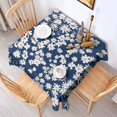 thumbnail image 2 of Dark Blue Daisy Flower Pattern Square Tablecloth,Waterproof Square Table Cover,Wipeable Spillproof Washable Table Cover for Home Kitchen Party Decor 52"x52"(132x132cm), 2 of 6