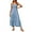 Blue, variant on TopLLC Summer Dress for Women Trendy Boho Dresses Loose Spaghetti Strap Smocked Tiered Long Strapless Bandeau Elastic Maxi Dress Beach Sundress Wedding Guest Dresses