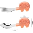 thumbnail image 2 of Utensilios de entrenamiento con diseño ergonómico para la alimentación autónoma segura del bebé, cubiertos de acero inoxidable con borde sin filo y mango de silicona libre de BPA, 2 of 3