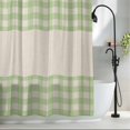thumbnail image 2 of Shower Curtains for Bathroom-36"x72",Sage Green Buffalo Plaid Waterproof Bath Curtain Grommet Shower Curtain Set with Hooks, 2 of 9