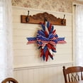 thumbnail image 6 of Surpdew 24Inch Patriotic Red, White And Blue Floral Swag Wreath For Front Door Patriotic American Floral Teardrop Swags 4Th Of July Independence Day Rings Wreaths For Pillars Porch Wall Window Decor, 6 of 7