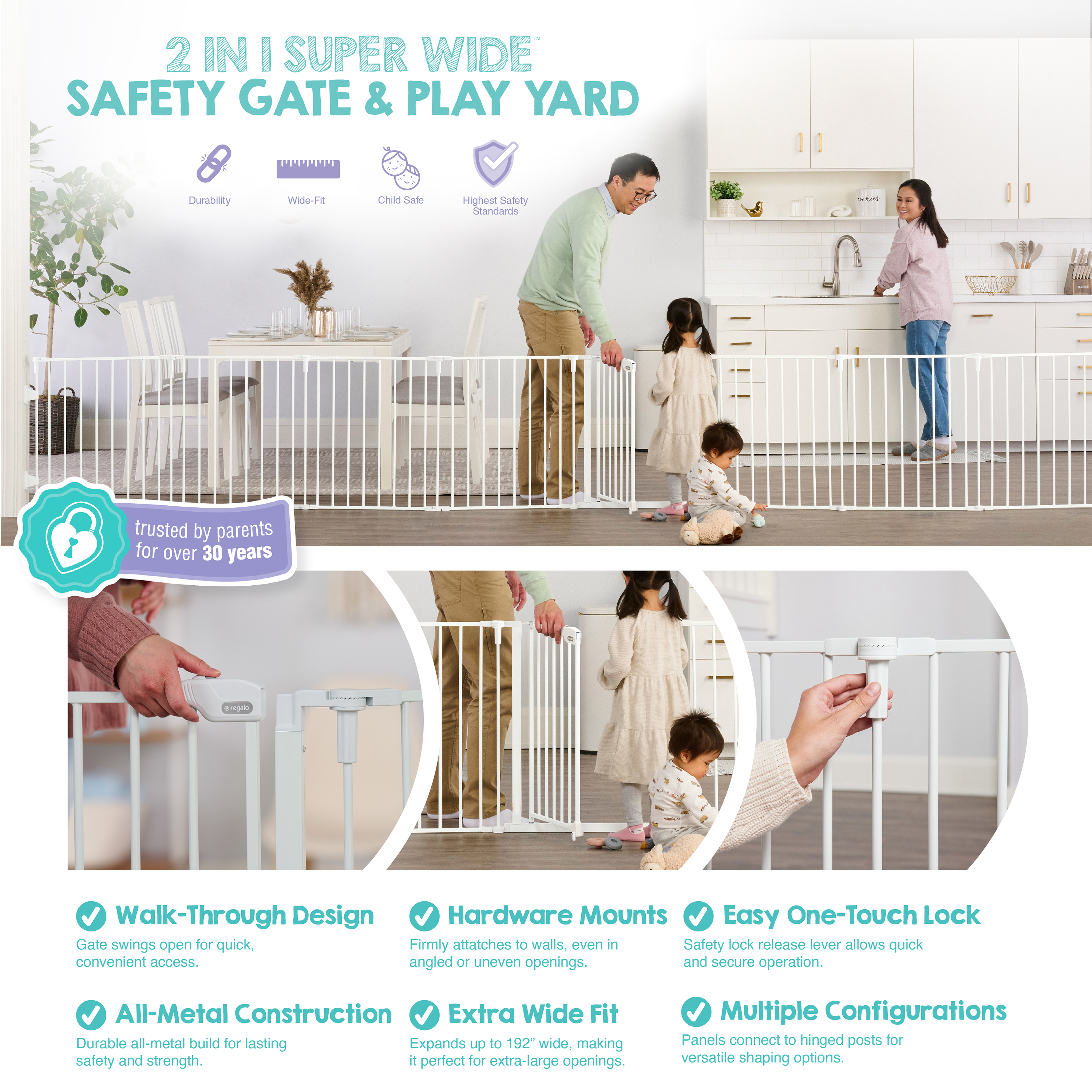 Regalo Super Wide 194-Inch Gate and Play Yard photo 5