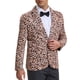 thumbnail image 4 of Blazer impreso de animales Lars Amadeus para hombres, corte slim fit, chaquetas deportivas de un botón, 2XL color caqui claro, 4 of 5