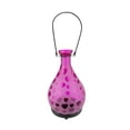 thumbnail image 1 of 8.75" Frosted Pink Hearts Glass Bottle Tea Light Candle Lantern Decoration, 1 of 1