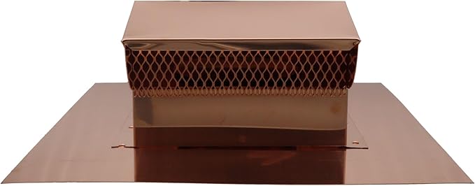 Copper Rooftop Exhaust Vent Cap with Damper (6 Inch)
