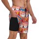 thumbnail image 2 of Balery Cartoon with Traffic Elements Bañador para hombre, shorts de playa de secado rápido con entrepierna y forro de compresión-XX-Large, 2 of 6