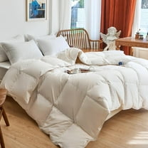 Feather Down Comforter Queen Size, Made in Canada Hotel Duvet Insert 240TC OEKO Tex Cotton Shell