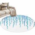 thumbnail image 2 of Blue Polka Dots Round Area Rug 4ft, Watercolor Abstract Art Retro Washable Non-Slip Circle Rugs for Bedroom Living Room Kitchen, Soft Non Shedding Circle Carpet for Dining Room Dorm, 2 of 9