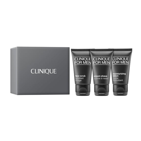 Set de afeitado Clinique para hombre, exfoliante facial, 30 ml, crema de afeitar, 30 ml