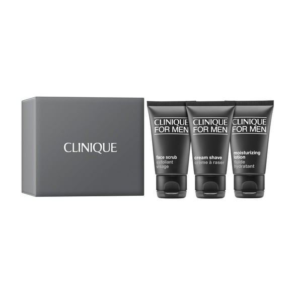 Set de afeitado Clinique para hombre, exfoliante facial, 30 ml, crema de afeitar, 30 ml
