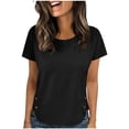 thumbnail image 2 of Viadha Womens Plus Size Short Sleeve T Shirts Summer Casual Solid Color Tees Crew Neck Cotton Tunic Tops, 2 of 9