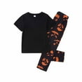 thumbnail image 3 of Odeerbi Matching Family Halloween Pajamas Sets Halloween Printed Family Outfits Sets 2025 Casual Short Sleeve Top with Bottom Home Wear Loungewear Sleepwear Jammies for Kids, 3 of 6