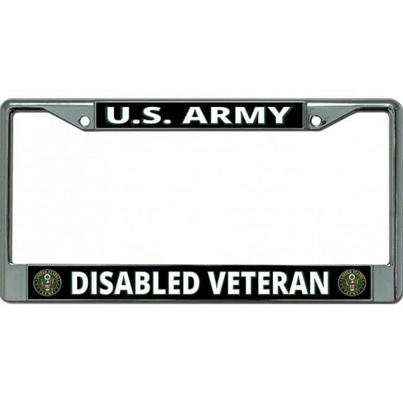 U.S. Army Disabled Veteran Chrome License Plate Frame