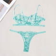 thumbnail image 2 of JSGEK Women Lace Trim Deep V Neck Chemise Dress Flared Silhouette Adjustable Spaghetti Straps Lingerie Set Green L, 2 of 5