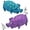 Blue and Purple, variant on BTEPSGA 2 Pack Pig Dog Toys, Grunting Pig Dog Toy That Oinks Grunts for Small Medium Large Dogs, Grunting Pig Sound Play Dog Toy