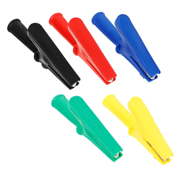 Clip Insulated Spring Clamps Rubber Nickel-plated Copper Alligator Tools for Electricians Wire Supply 5 Pcs