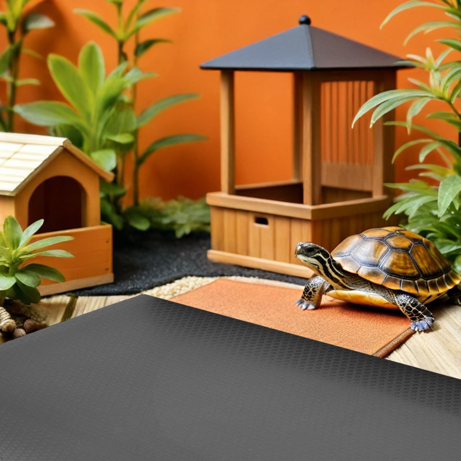 WRITWAA 3pcs Reptile Terrarium Mat Waterproof Cuttable Eva Liner Black