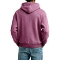 thumbnail image 3 of Men's Washed Distressed Full-Zip Hoodie, Spring Fall Casual Hooded Outerwear Jacket, Pink, XL, 3 of 4