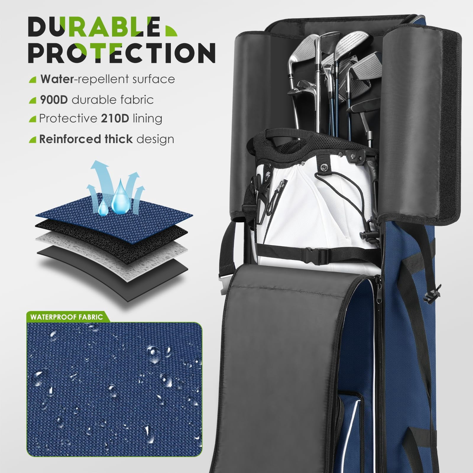 Golf Travel Bag For Airlines 900d Heavy Duty Oxford Case With Wheels  Cover Club Protector Liner Men Women