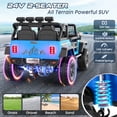 thumbnail image 3 of VIBESPARK 24V 2-Seater XL Ride on Toys with Remote Control for Toddlers, 7AH Battery Powered Ride on Electric Truck Car for Kids w/ Bluetooth, FM Radio, Colored Lights, MP3, Spring Suspension, Blue, 3 of 6