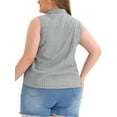 thumbnail image 4 of DARING DIVA Women's Plus Sleeveless Button Down Fashion Tank Top 4X Black, 4 of 8