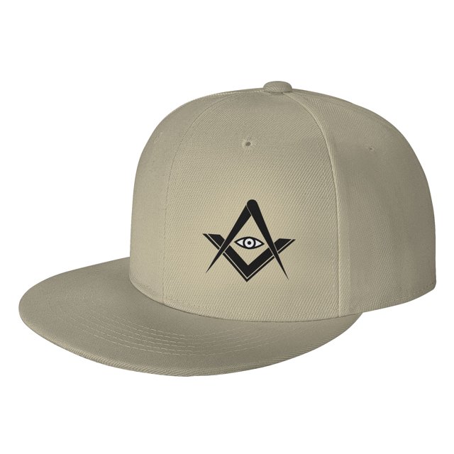 DouZhe Flat Brim Cap Snapback Hat, Freemason Compas Eye Prints Réglable Jaune Adulte Casquette de Baseball