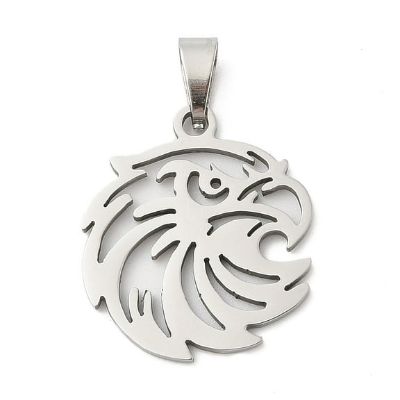20pcs 201 Stainless Steel Pendants Eagle Charm Laser Cut Stainless Steel color 23.5x21x1mm Hole: 7x3.5mm