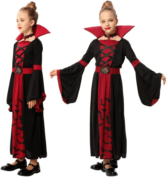 Royal Vampire Costume for Girl, Halloween Dress Up Party Vampire-Themed ...