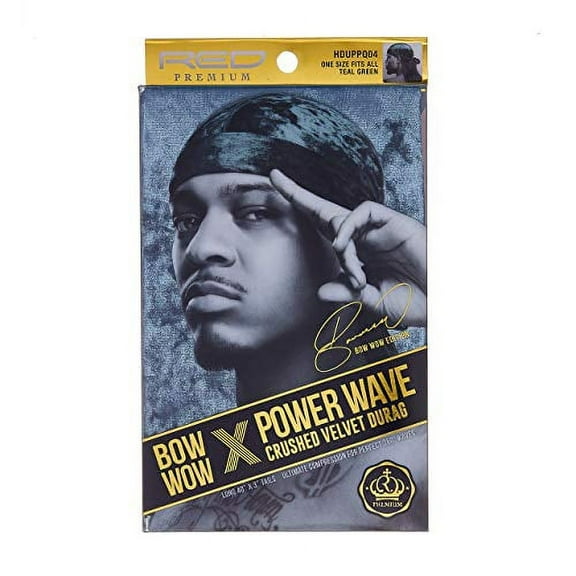 KISS RED Premium Bow Wow X Power Wave Crushed Velvet Durag (Teal Green)
