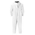 thumbnail image 4 of Womens One Piece Jumpsuits Zip-Up Pajamas Casual Hooded Onesies Long Sleeve Jogger Playsuits Loungewear with Pockets White, M, 4 of 7