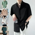 thumbnail image 3 of Men Summer Korean Style Fashion All Match Short Sleeve Shirt Business Loose Top, 3 of 6