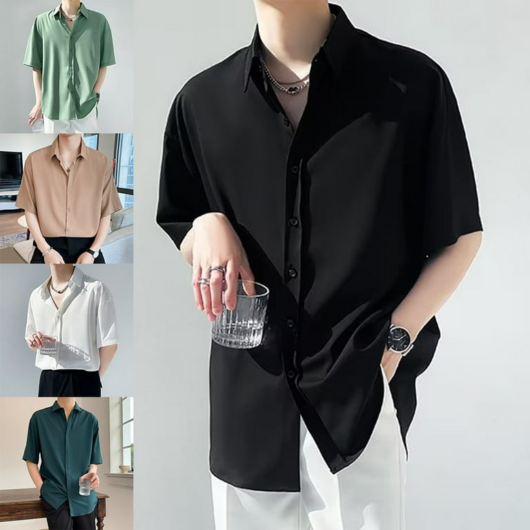 Men Summer Korean Style Fashion All Match Short Sleeve Shirt