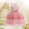 thumbnail image 5 of gljltg Girls' 100% Polyester Chiffon Puff Pleated Dress Breathable Soft Comfort for Daily Travel Birthday Party, 2-10 Years, 5 of 9
