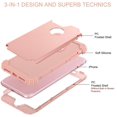 thumbnail image 3 of Funda para iPhone 6 plus, 3 en 1, híbrida, de plástico duro, de goma suave, resistente, resistente, a prueba de golpes, protección completa para iPhone 6 plus, 3 of 5