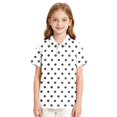 thumbnail image 5 of Abcomgle Uniform Shirts for Boys Polo Short Sleeve Pique Polo Shirt Button Down Polka Dot School Uniform Shirts Breathable Collared Golf Shirts for Kid, 5 of 8