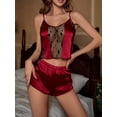 thumbnail image 6 of Michellecmm Women Pajama Set Sheer Lace Camisole Tops and Elastic Shorts for Loungewear Soft Sleepwear, 6 of 9